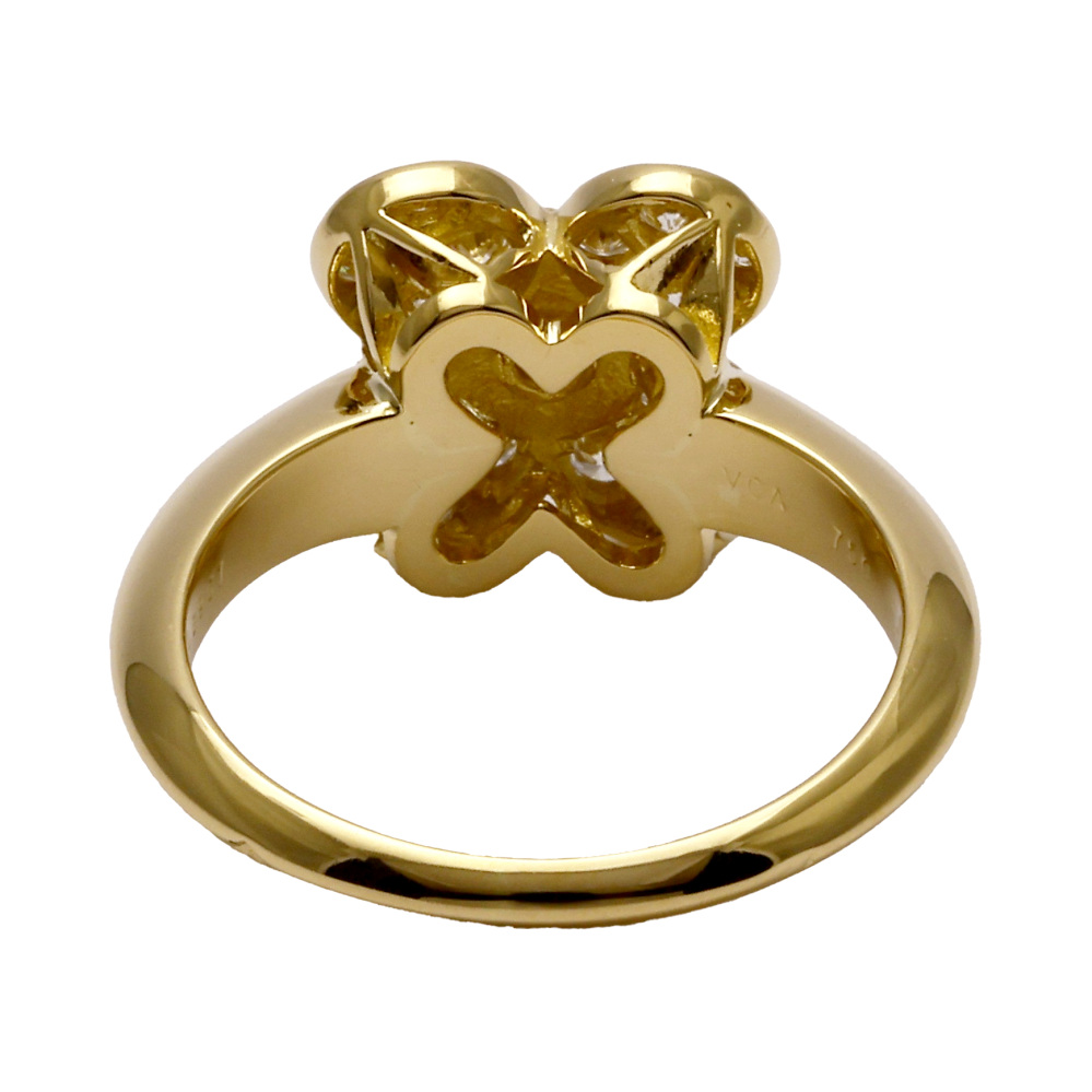 Van Cleef & Arpels Treful Diamond Ring 18K Yellow Gold