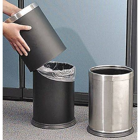 Rubbermaid Hide-A-Bag Wastebasket, Black