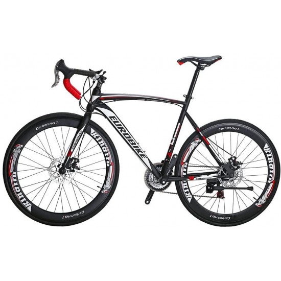 Road Bike XC550 21 Speed 54 cm Frame 700C Wheels Road Bicycle Dual Disc Brake Bicycle Black-White 60