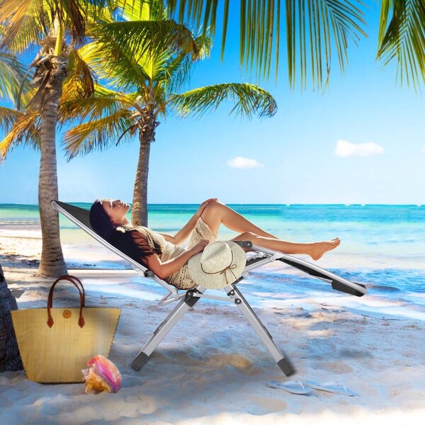 33In Patio Reclining Chaise Lounge with Removable Cushion