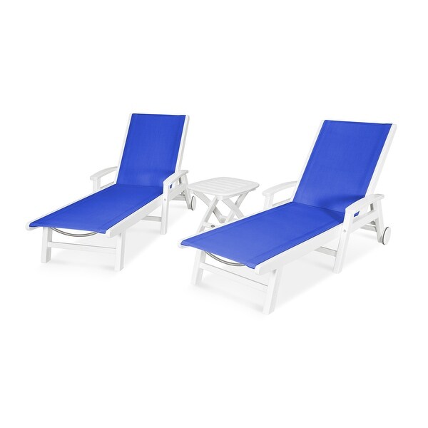POLYWOOD Coastal 3piece Wheeled Chaise Set