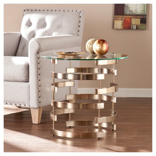 Bevmar End Table Champagne Aiden Lane