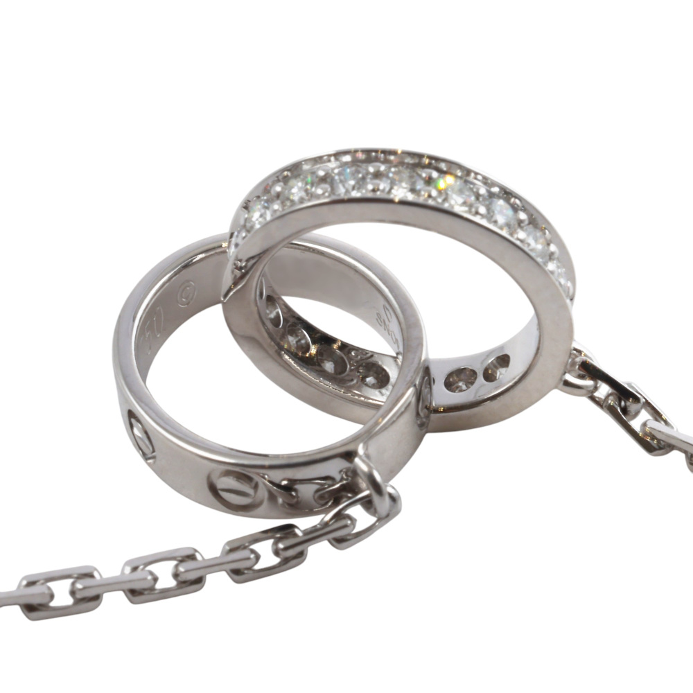 Cartier Love Semi-pavé Necklace 18K White Gold Diamond B7013700
