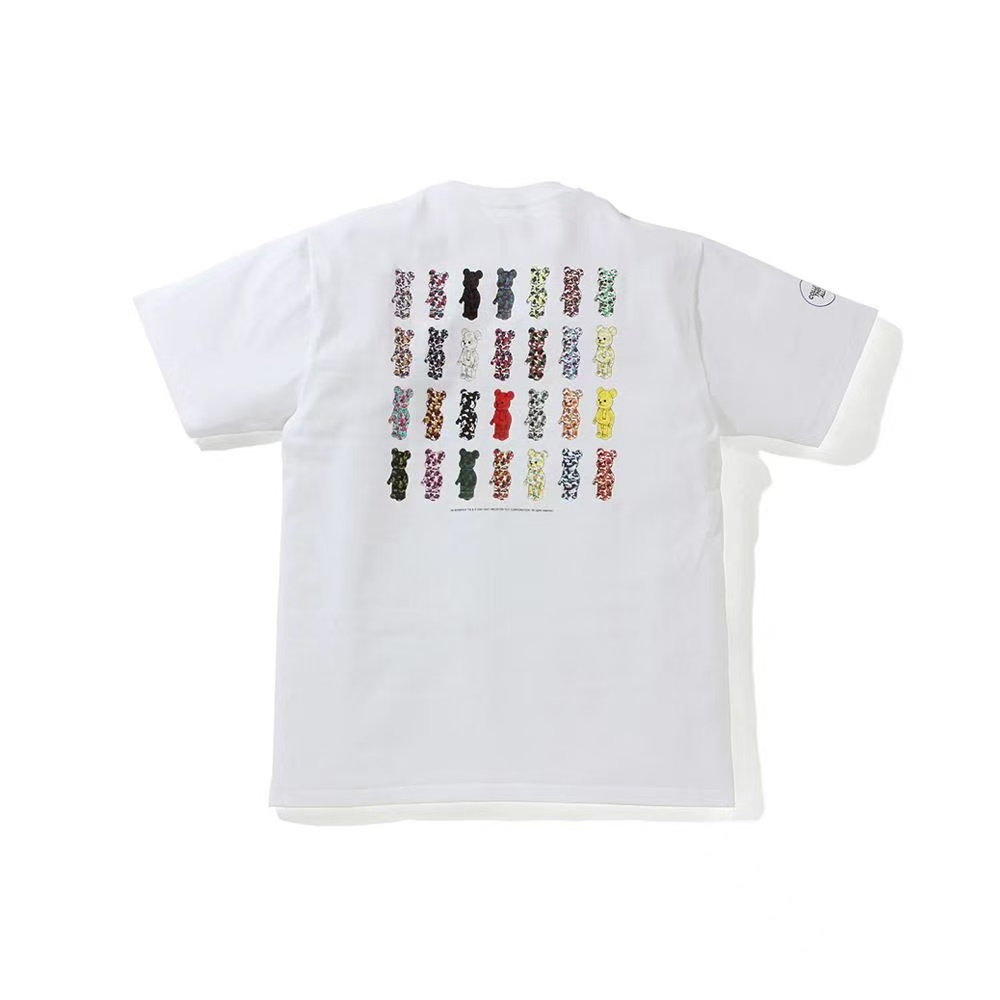Japanese trendy brand color blocked luminous short sleeved couple loose T-shirt