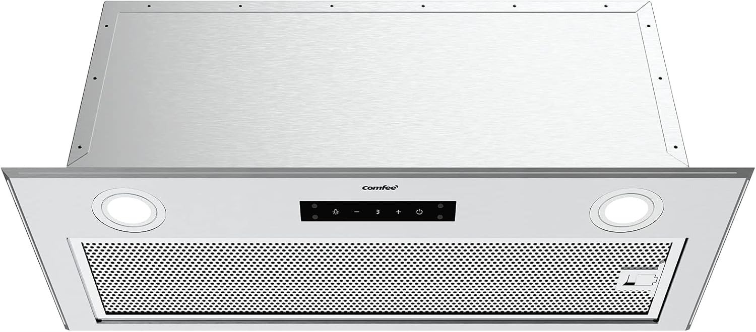 Range Hood 27 inch, Built-in/Insert Vent Hood 450 CFM, 3 Speed Gesture Sensing & Touch Control Panel Stainless Steel Kitchen Stove Hood, Ducted/Ductless Convertible Duct