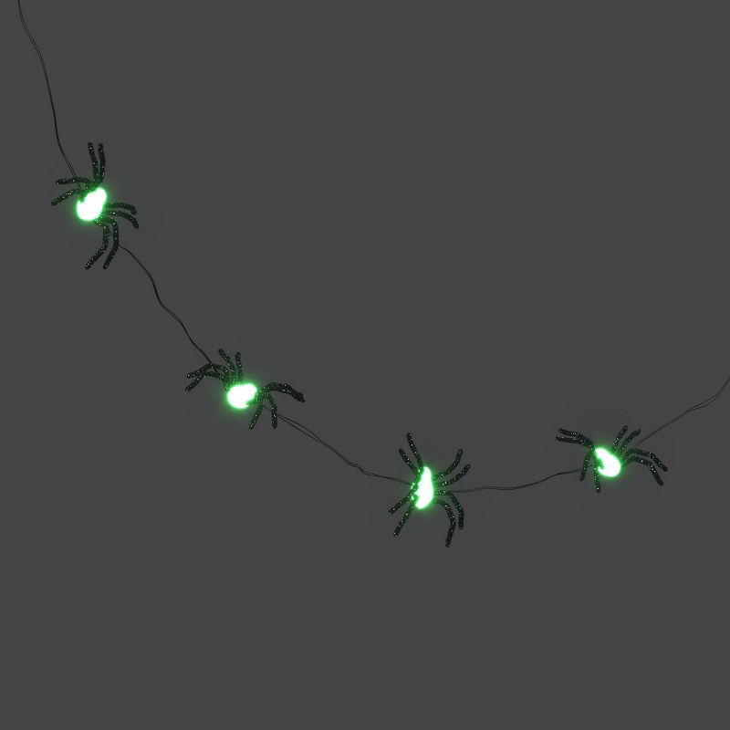 20ct LED Halloween Glittered Spiders Dewdrop Light String - Hyde and EEK!Boutique™