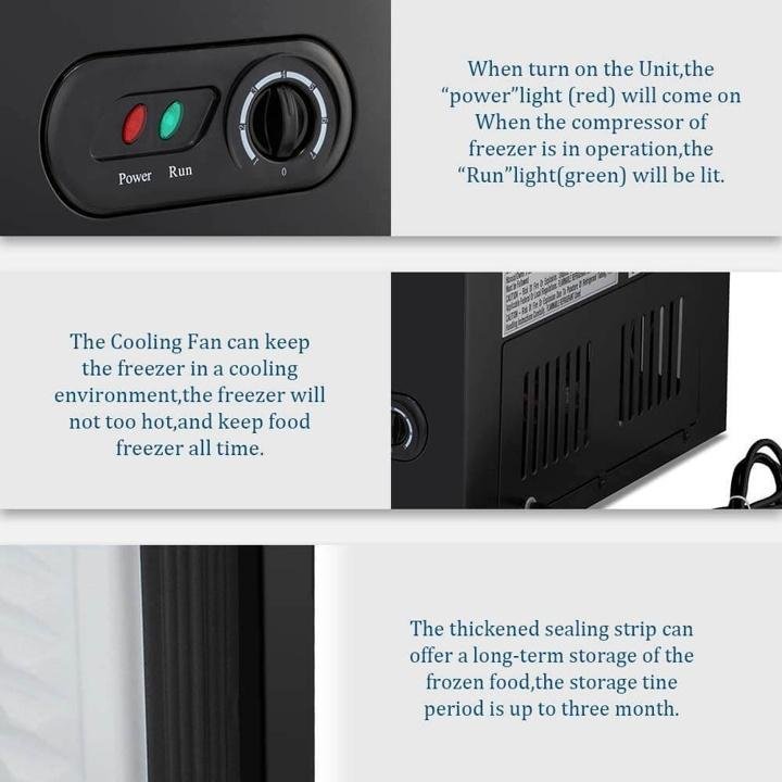 r-w-flame-7.0 Cubic Feet Black Chest Freezer Little Freezer Removable Basket