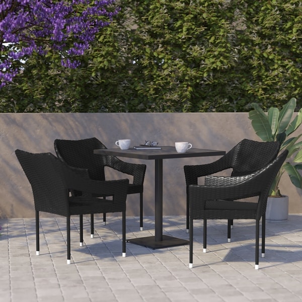 All Weather Commercial Grade PE Rattan Stacking Patio Chairs