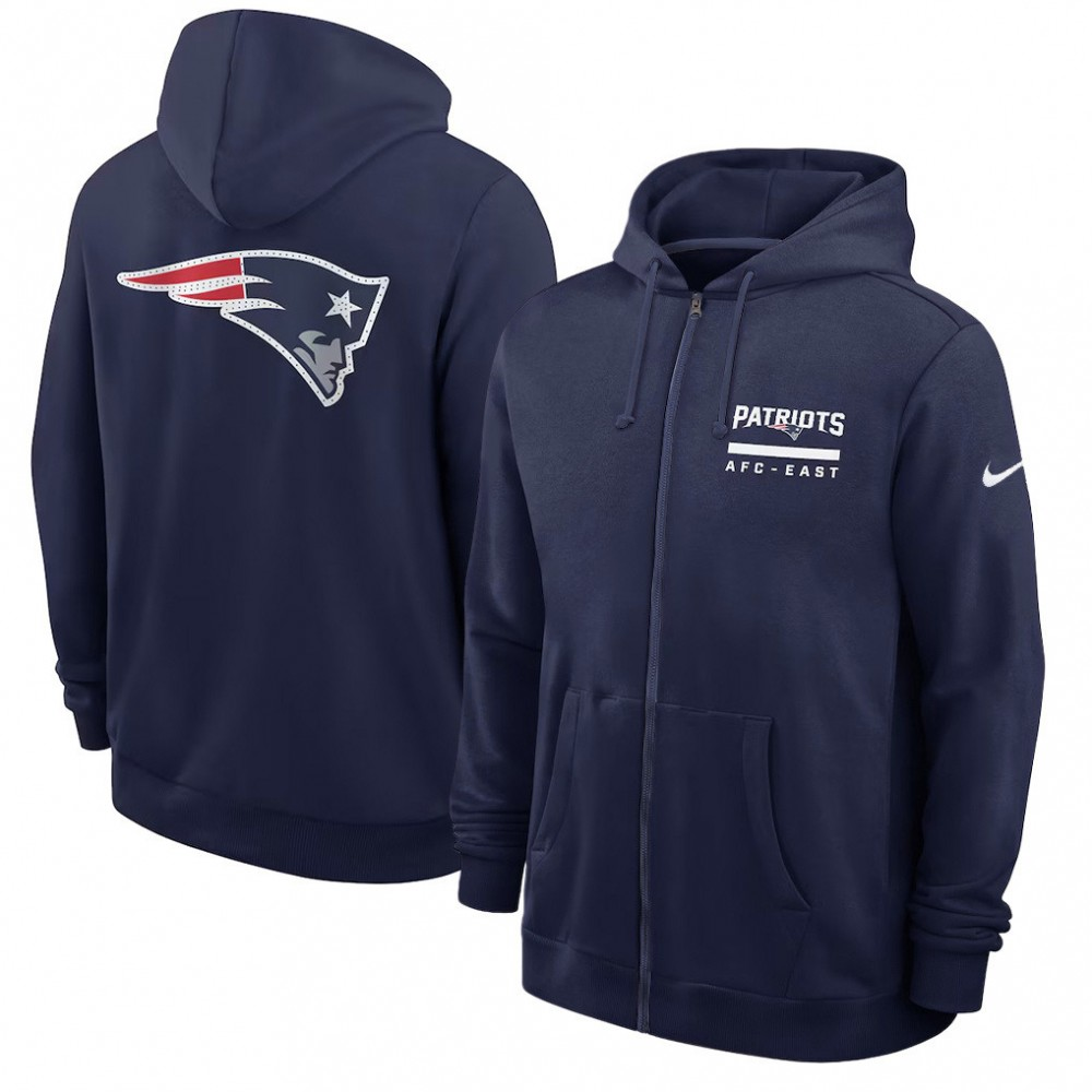 Men's New England Patriots Utility Player Sideline NFL Full-Zip Hoodie