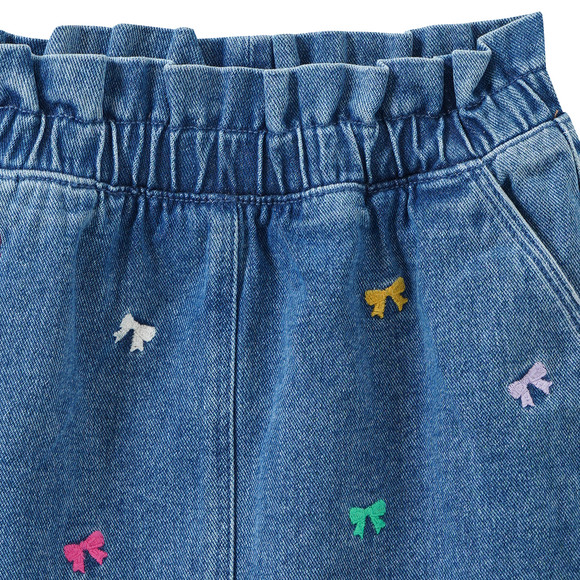 Famy Mädchen Jeansrock mit Stickerei