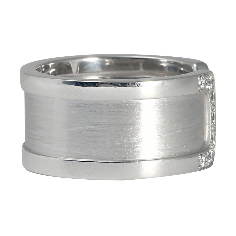 Cartier C Do Wide Ring 18K White Gold Diamond B4044100