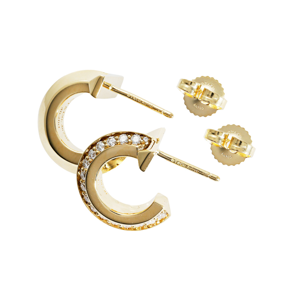 Tiffany & Co. Tiffany T One Hoop Earrings Extra Mall 18K Yellow Gold 69783015