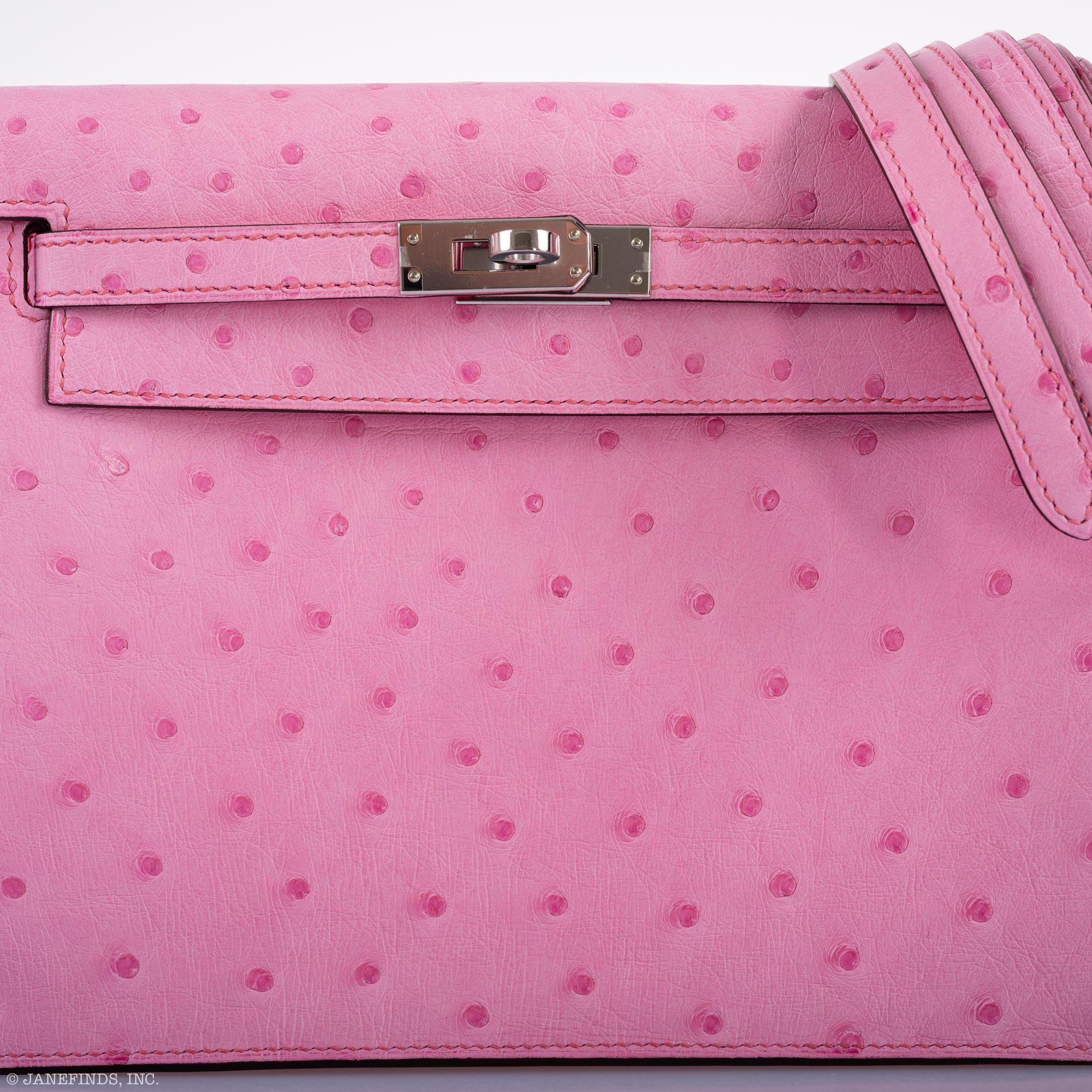 Hermès Kelly Danse Bubblegum Pink Ostrich Palladium Hardware