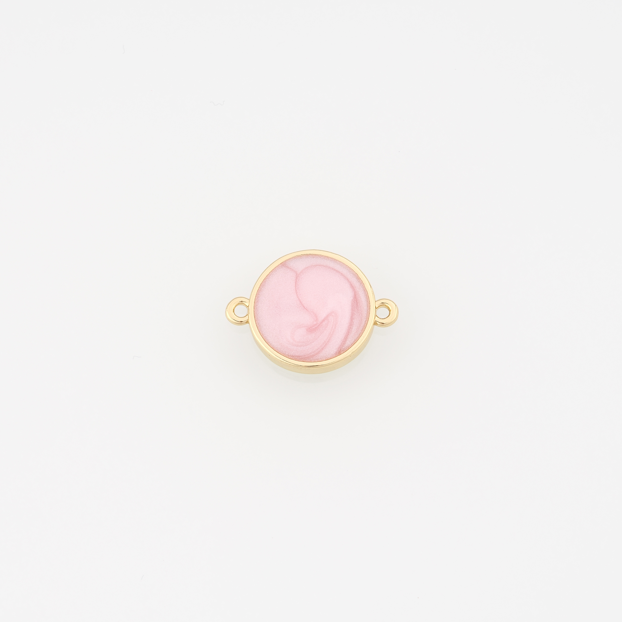 18K Gold Filled Round Connector,Enamel Round Charm Necklace Bracelet for DIY Jewelry Making Supply