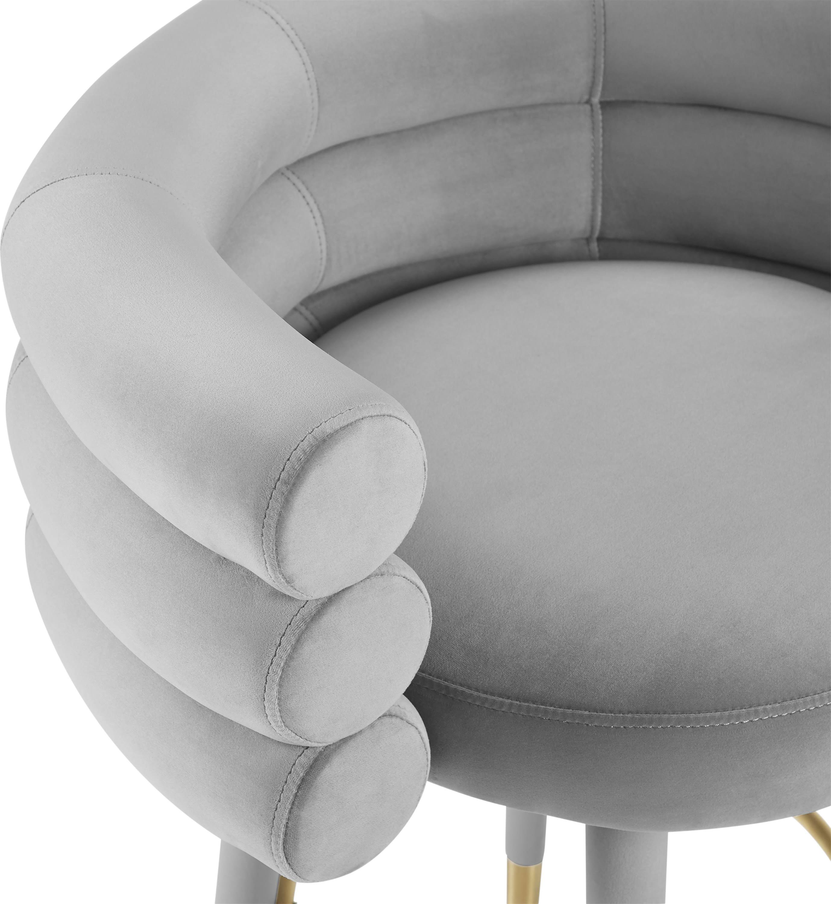 TOV Furniture Betty Grey Velvet Barstool