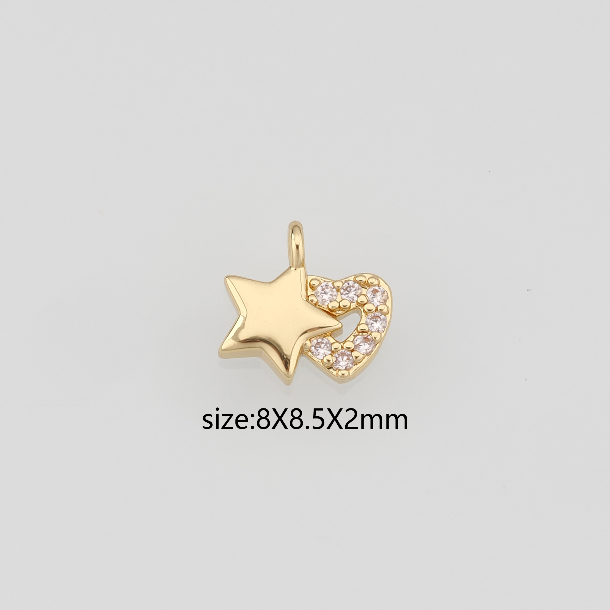 18K Gold Filled Star Pendant,CZ Micro Pave Celestial Charm Earrings Necklace for DIY Jewelry Making Supply