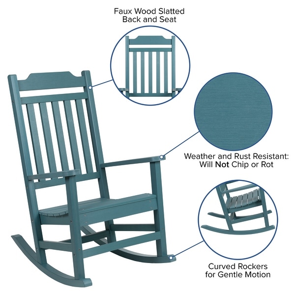 2 Pack AllWeather Faux Wood Rocking Chair