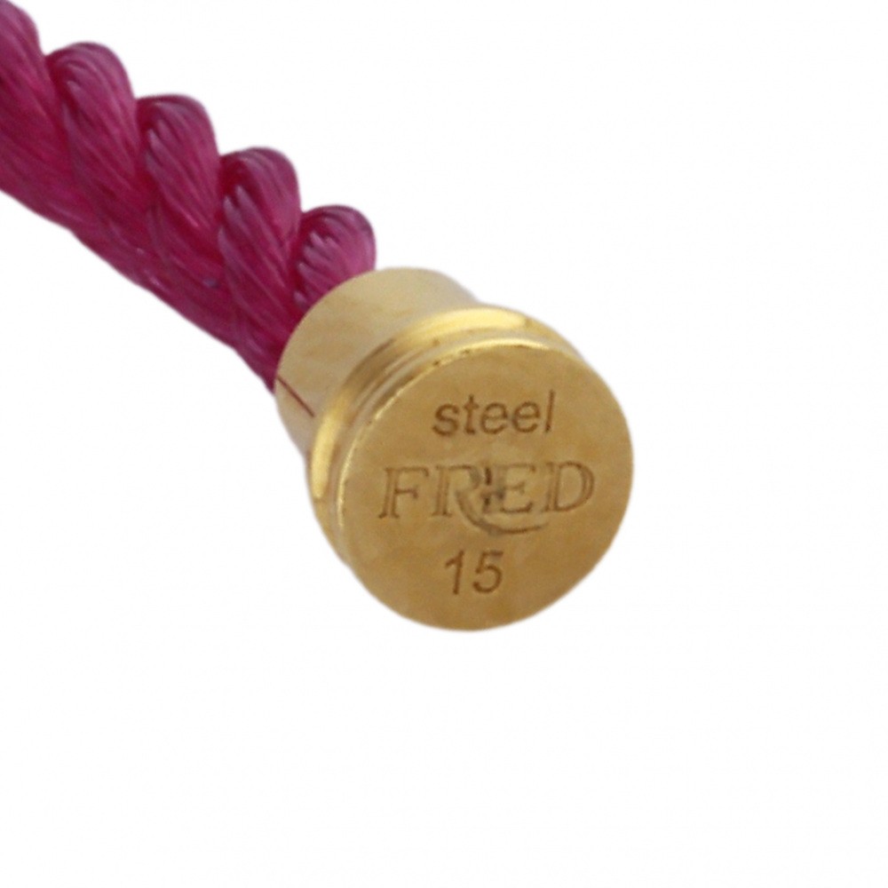FRED Cable Mm Textile Rosewood Size 15 Stainless Bracelet Stainless Steel 6B0306