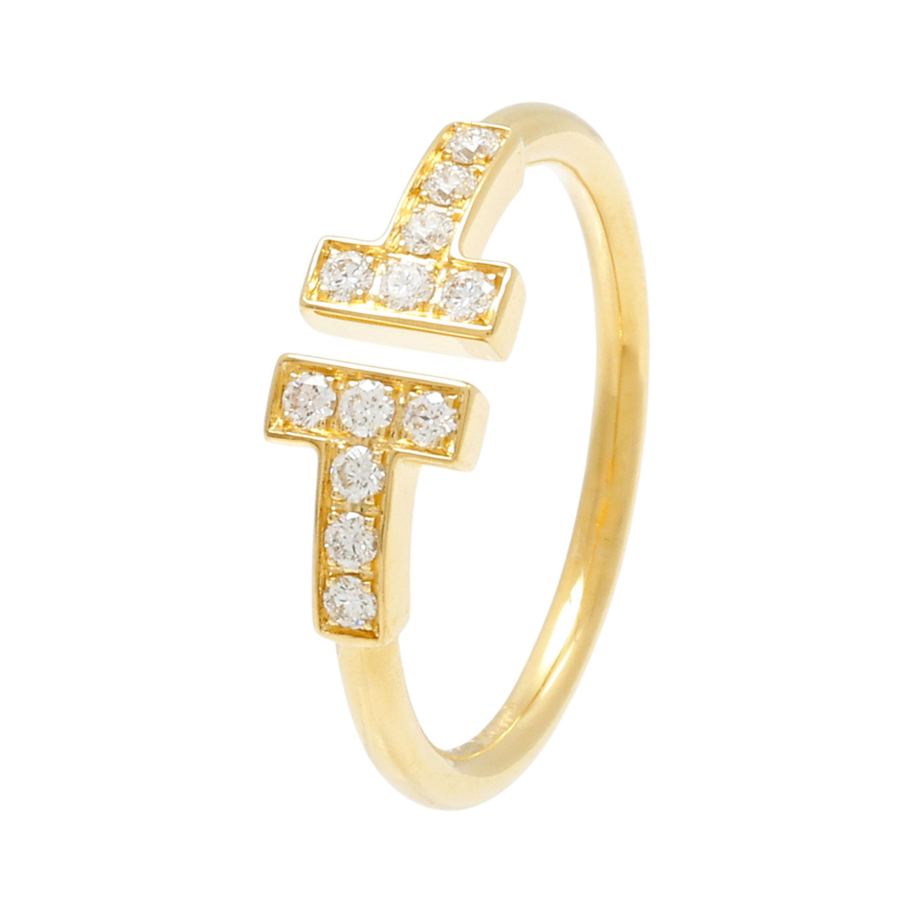Tiffany & Co. Tiffany T Wire Ring 18K Yellow Gold Diamond 60147099