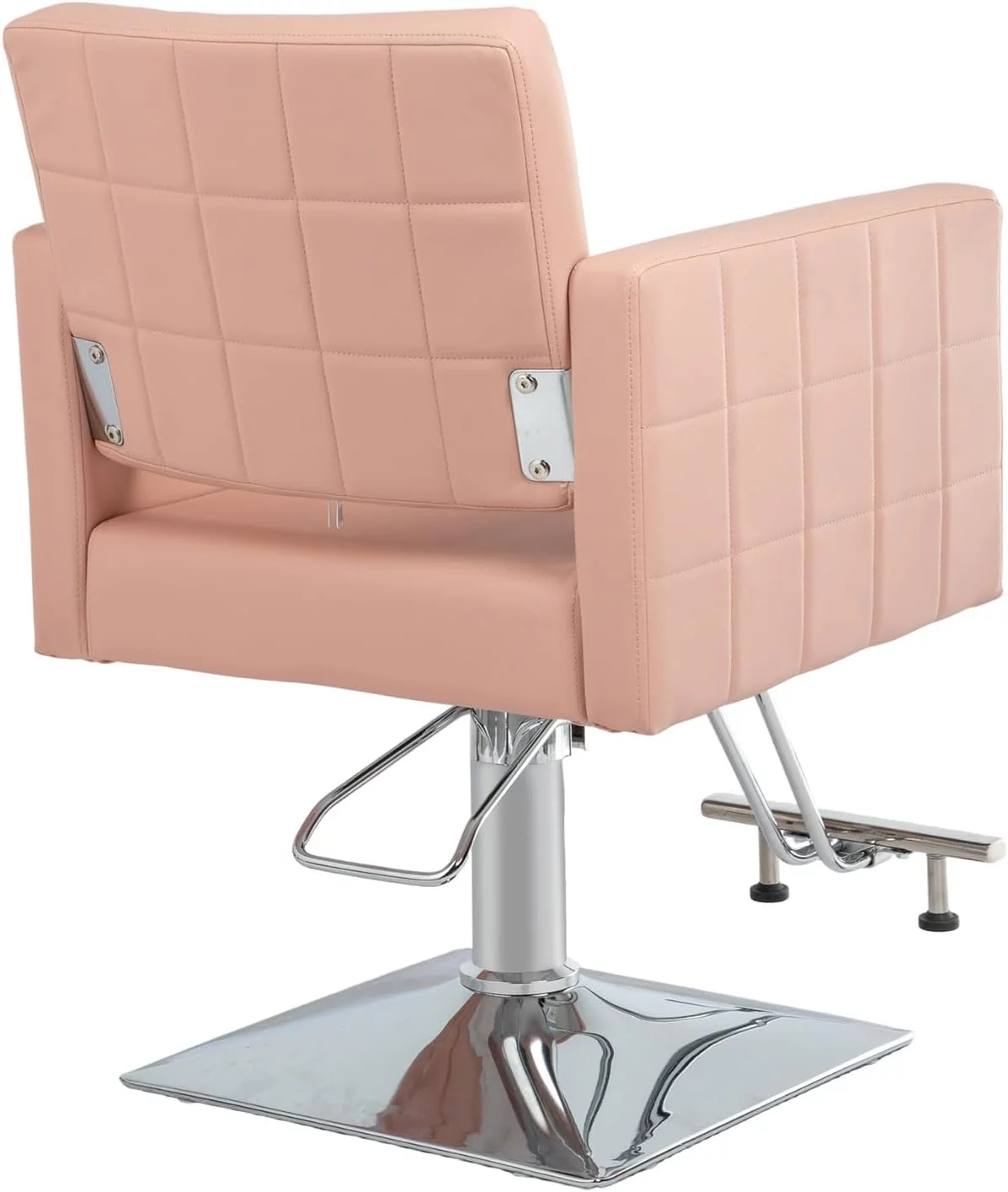 OmySalon Salon Styling Chair for Hair Stylist Wide Seat, Hydraulic Barber Chair with Stainless Steel Footrest, Camel Hair Salon Chair Heavy Duty, Beauty Spa Cosmetology Shampoo Hairdressing Equipment