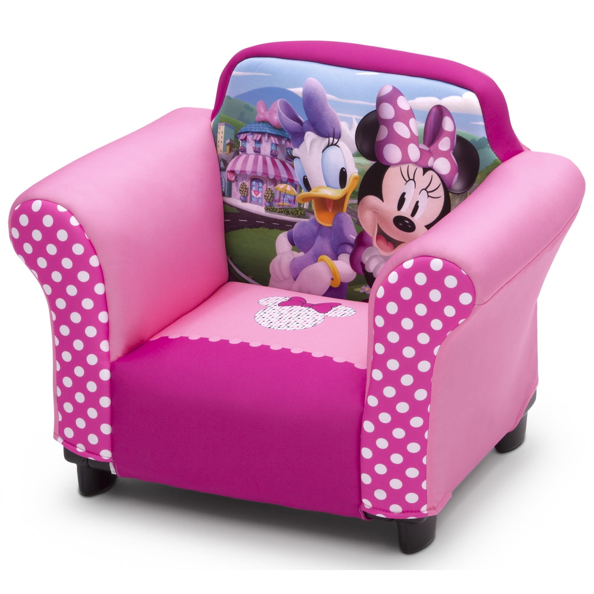 Delta Children Minnie Mouse Kids Upholstered Chair with Sculpted Plastic Frame