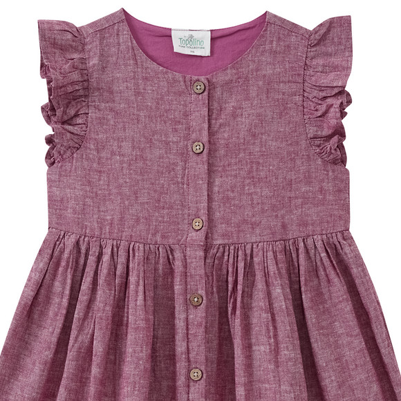 Topolino Pure Collection Mädchen Kleid aus Leinen-Mix