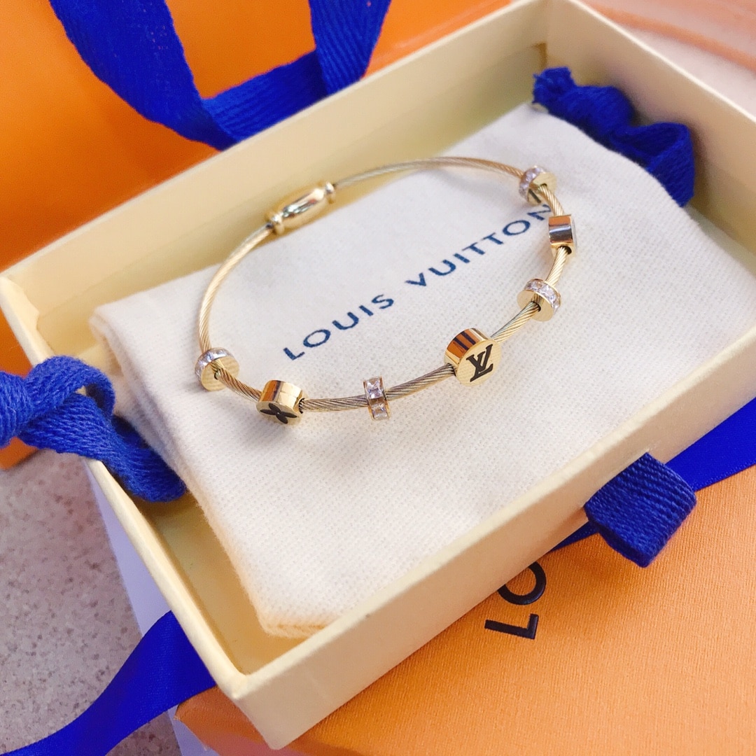 Louis Vuitton Lv Monogram Bracelet Gold