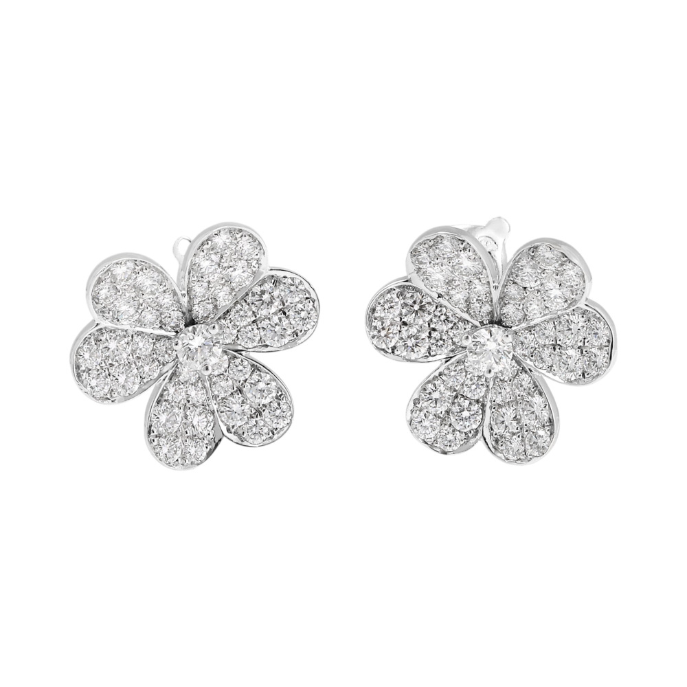 Van Cleef & Arpels Frivole Earrings 18K White Gold VCARB65800