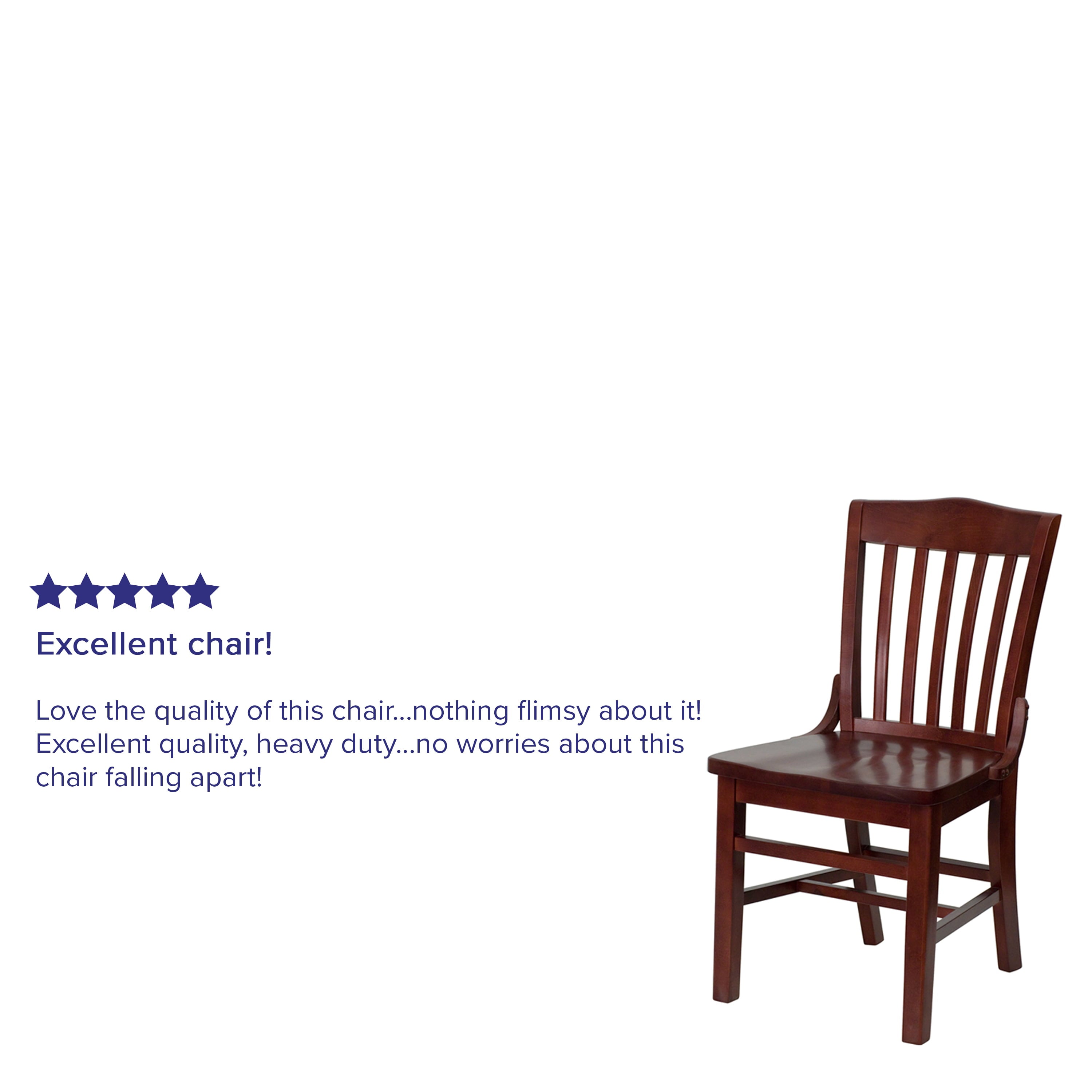 Flash Furniture HERCULES Series School House Back Mahogany Wood Restaurant Chair
