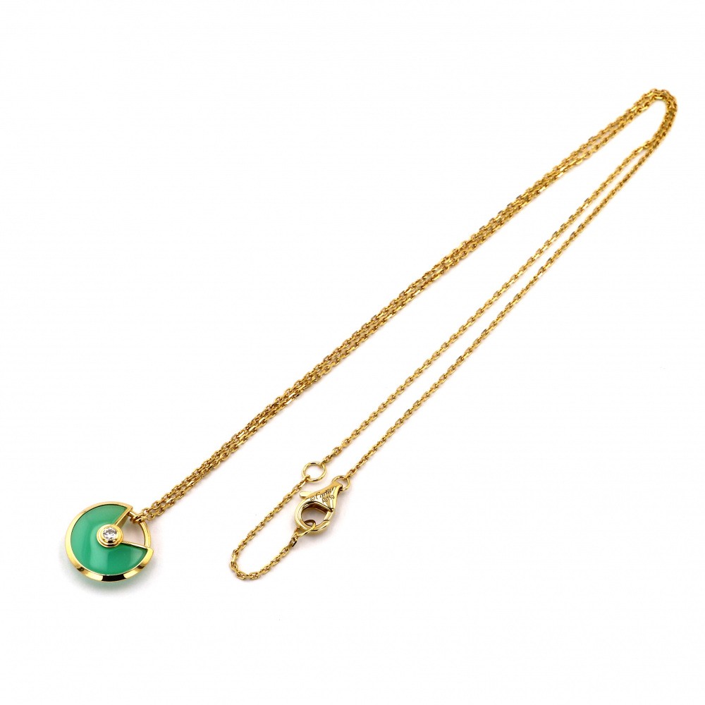 Cartier Amulet Xs Diamond Crypsolase Necklace 18K Yellow Gold