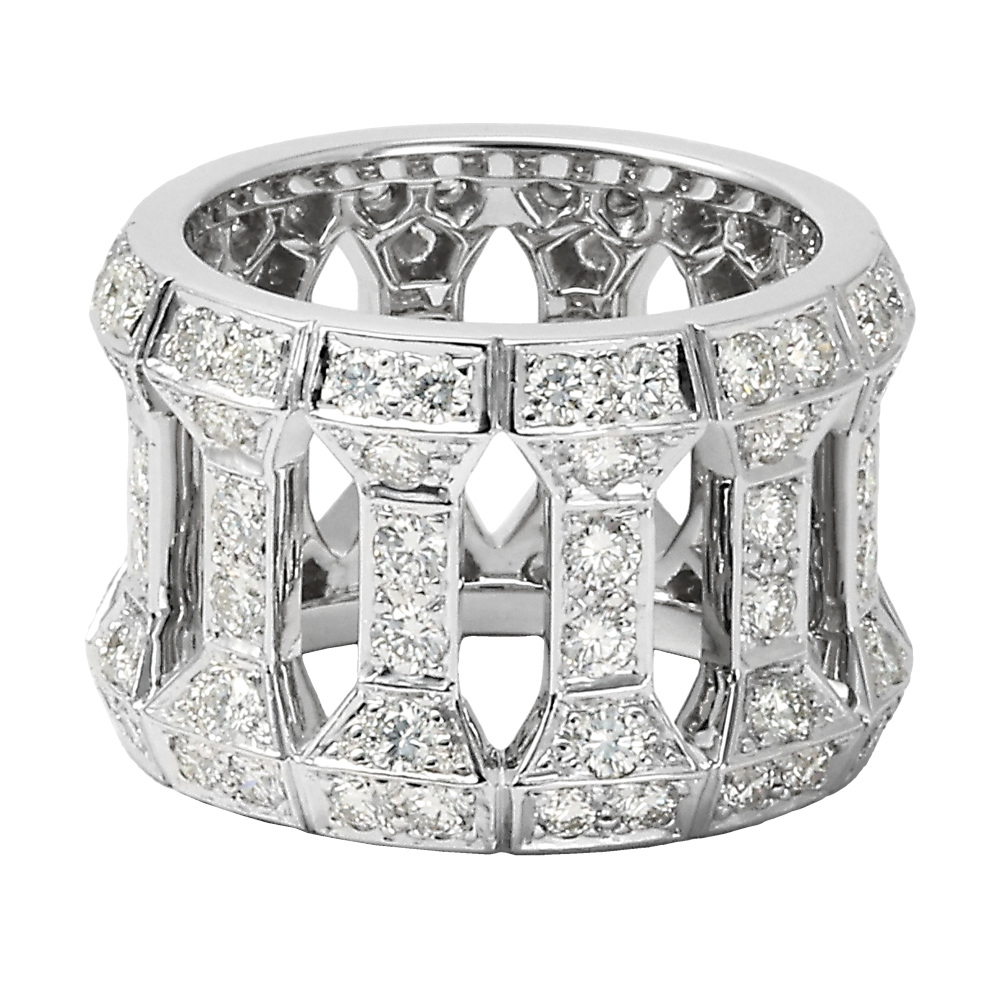 Cartier Antalya 18k White Gold Ring Diamond