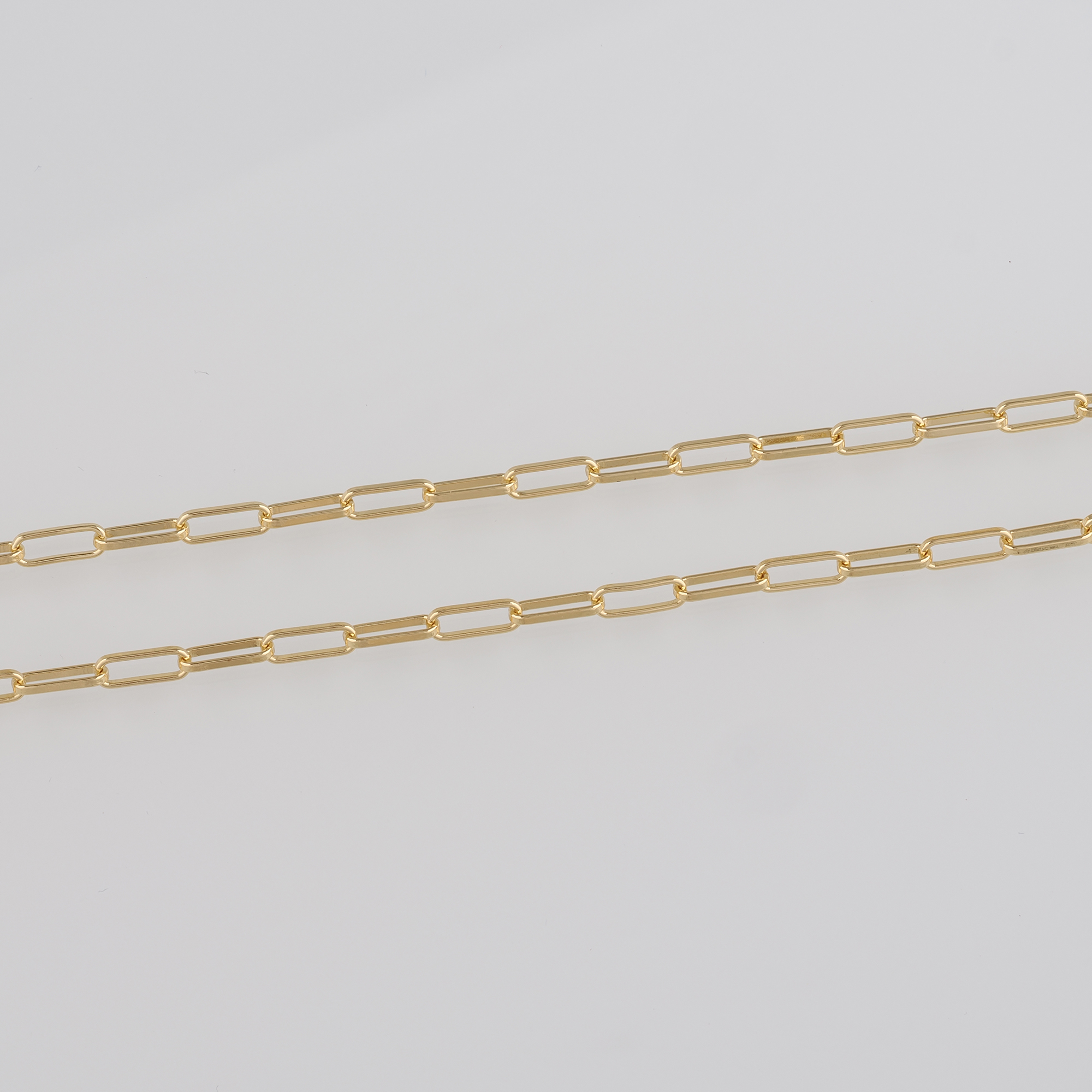18K Gold Filled Paper Clip Chain Necklace,Dainty Link Chain,Gold Oval Chain Necklace for DIY Jewelry Making Supply