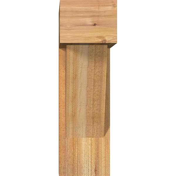 Ekena Millwork BKT0806X22X26TRA05RWR 8x22W x 22x22D x 26x22H Traditional Block Rough Sawn Bracket w/ Offset Brace, Western Red C
