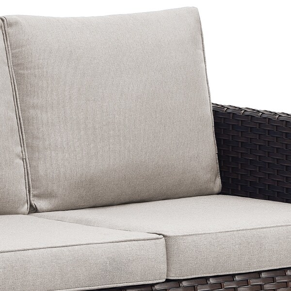 PE Wicker Sofa Rocking Chair Ottoman Set of 9