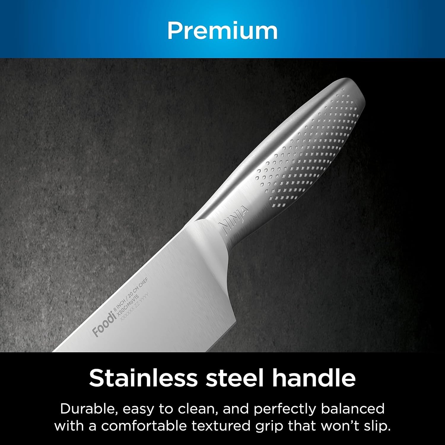 Premium 12-Piece German Stainless Steel Knife System with Built-in Sharpener, Stainless Steel/Black