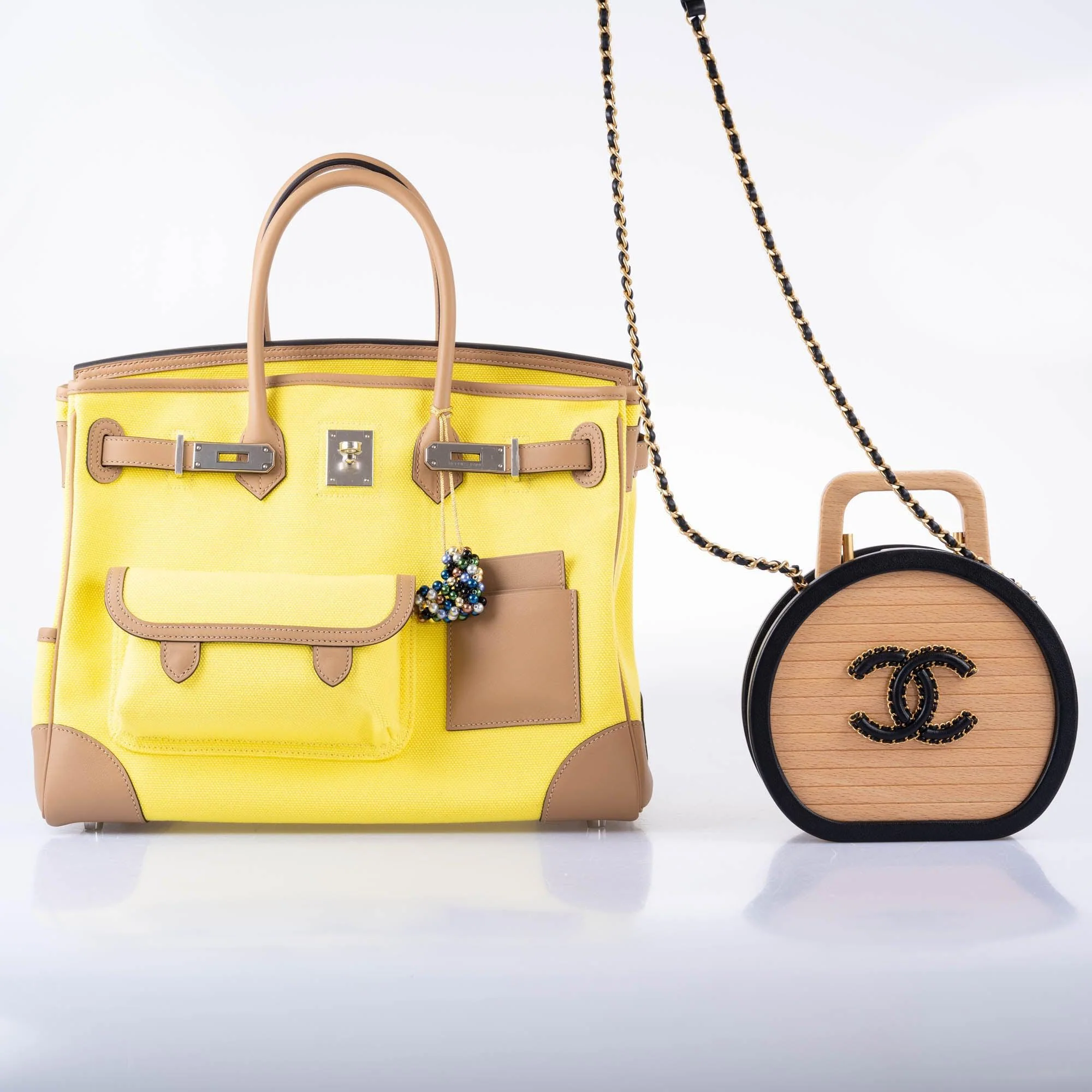 Hermès Cargo Birkin 35 Chai Swift and Jaune Citron Toile Goeland Palladium Hardware