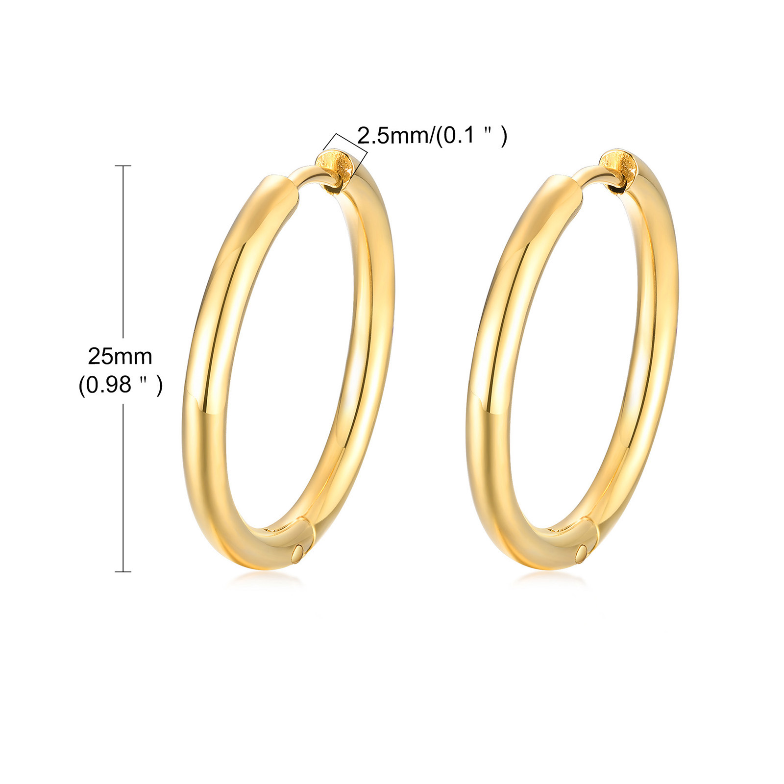 Prjewel Stainless Steel Twist Circle Women Earrings Click-Top Mobius Hoop Hies Earring Tarnish And Nickel Free Mother's Day Gift
