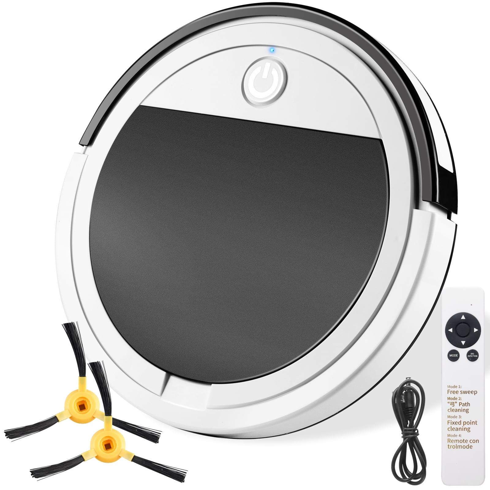 NETNEW Robot Vacuum Cleaner with Remote Control, 2000Pa Powerful Robotic Vacuum for Pet Hair Household Cleaning Dust Carpets Hard Floors