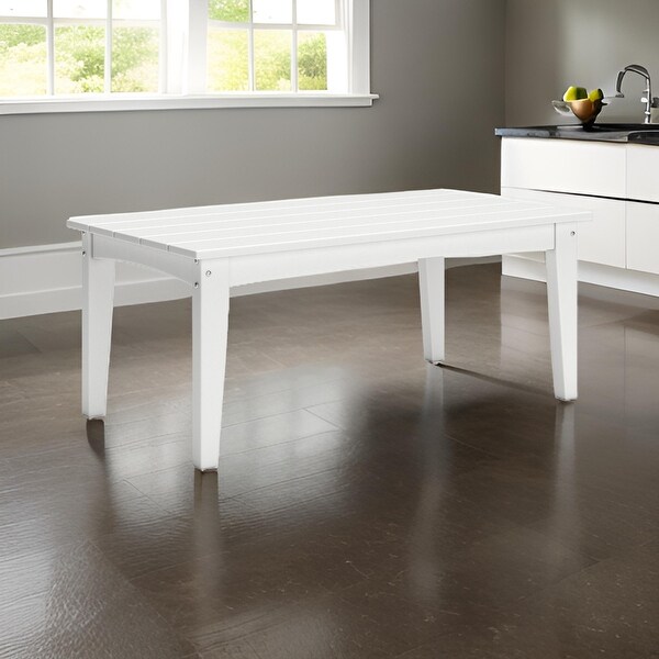 Fini 44 Inch Outdoor Coffee Table,Slatted Top,Modern Style,White Finish