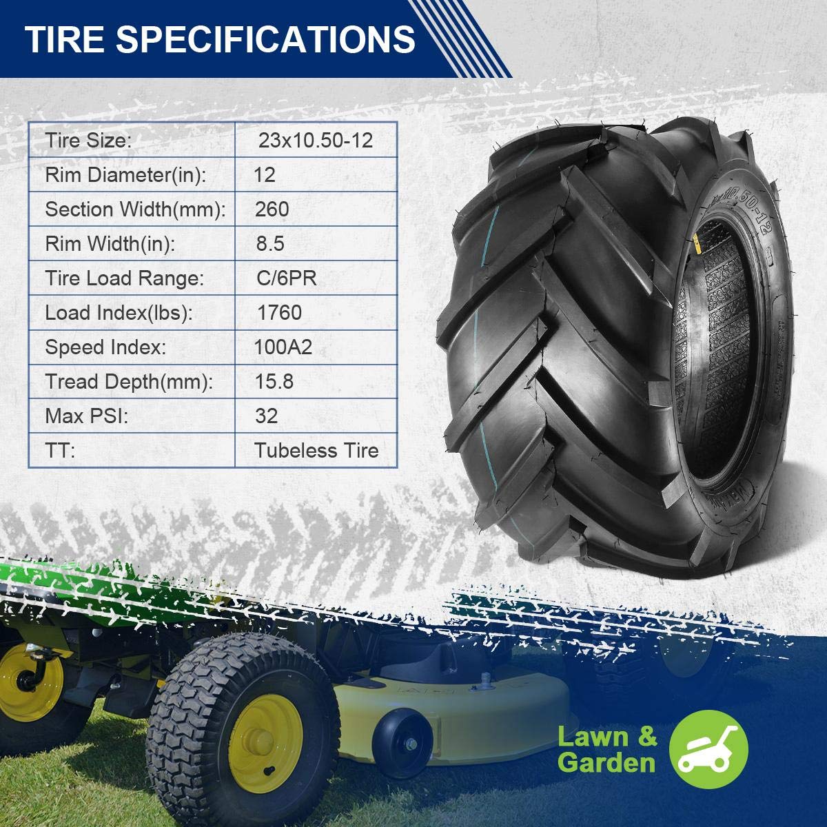 MaxAuto 23x10 50 12 23x10 5x12 23x10 50 Tubeless