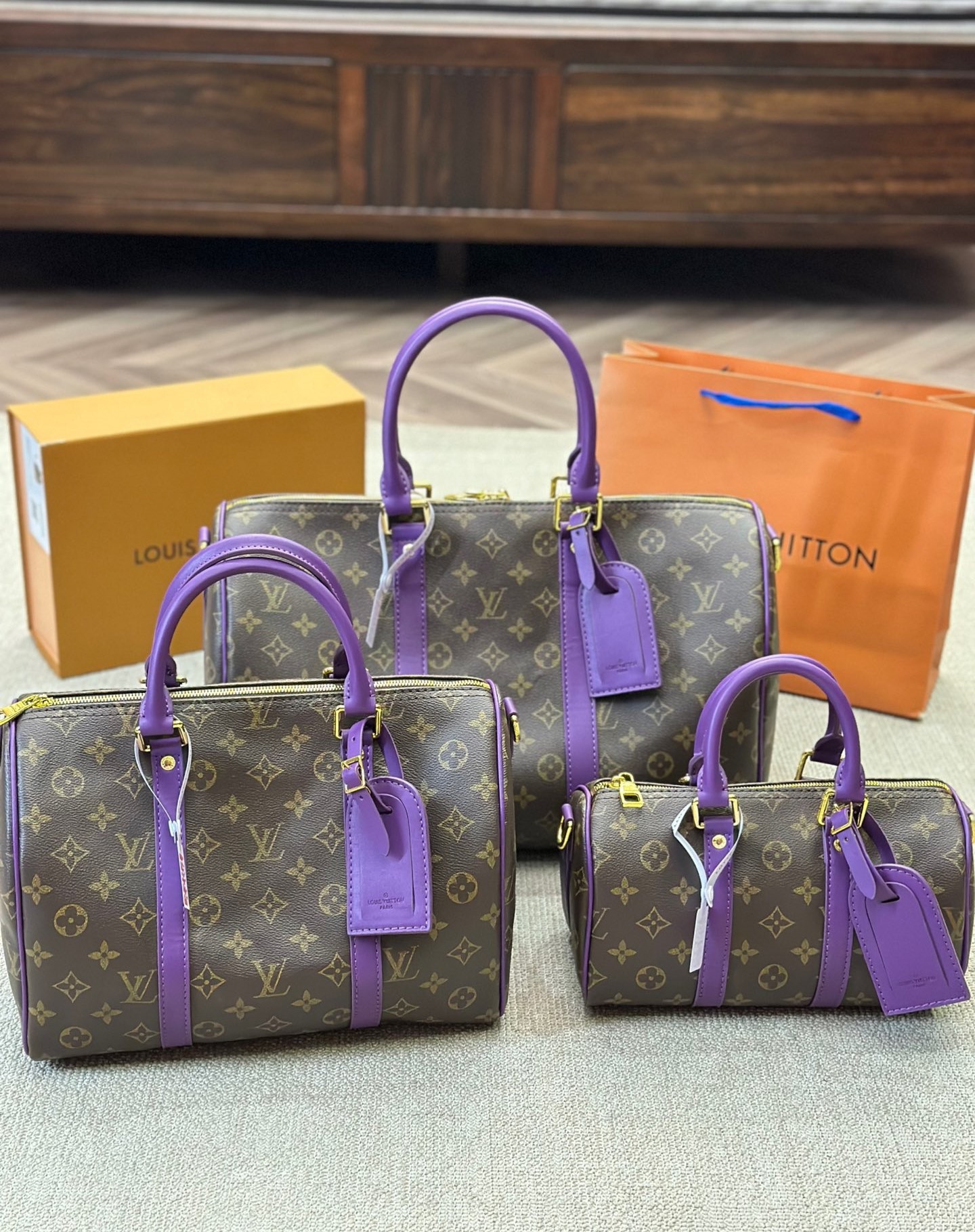 Louis Vuitton Keepall Bandouli Re Violet Fonce 40Cm M46775