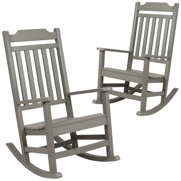 2 Pack AllWeather Faux Wood Rocking Chair