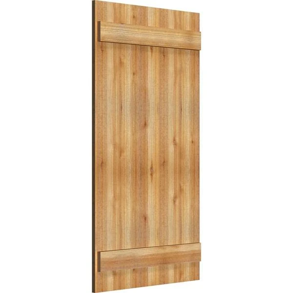 Ekena Millwork RBJ06S26X049RWR 26 7/8x22W x 49x22H TimberCraft Five 5 3/8x22 Boards Joined Board-n-Batten Shutters, Rough Sawn W