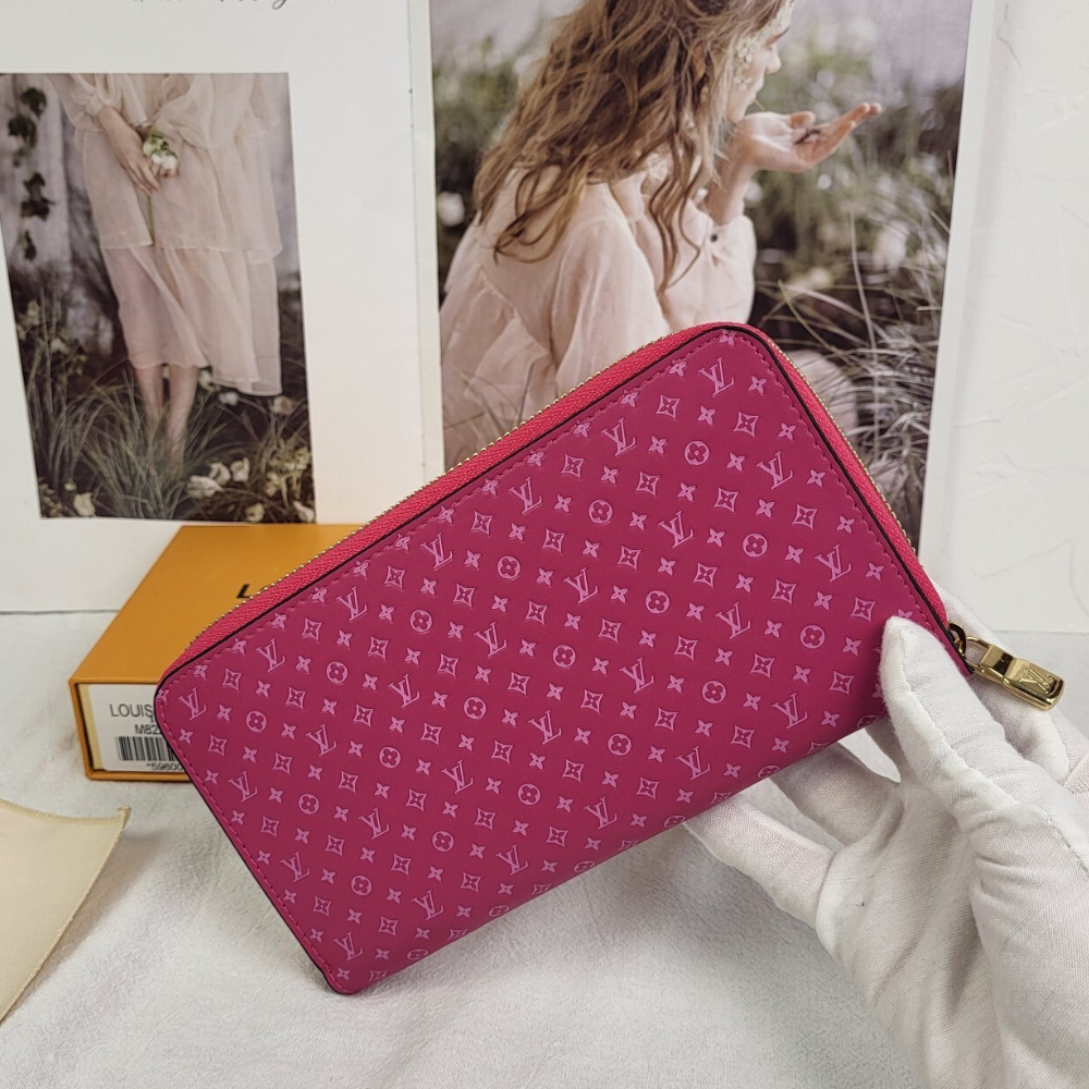 Louis Vuitton Zippy Round Long Wallet Nanogram Pink 7.7 Inches M82233