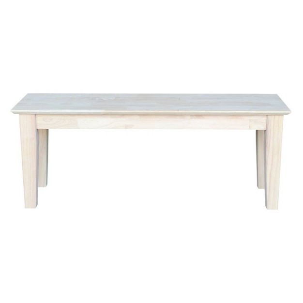 Shaker Style Bench Unfinished International Concepts