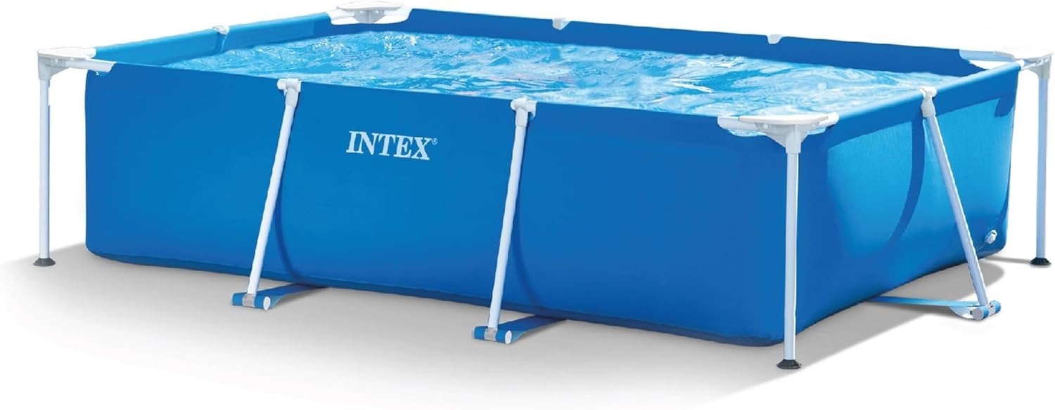 Rectangular Frame 9 ft 10 in x 6 ft 6.75 in x 29.5 in Above Ground Pool, Swimming Pool with Steel Frame, Pump Not Included