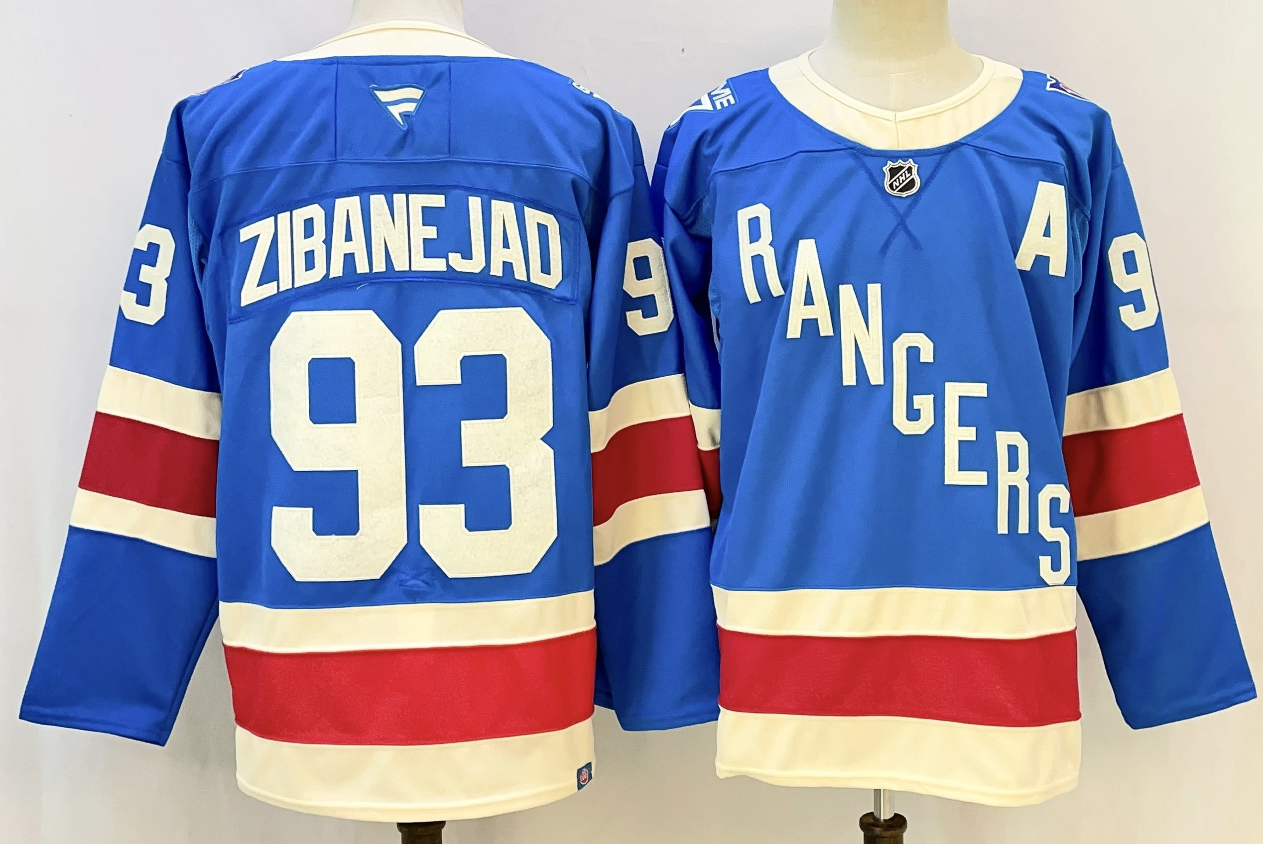 Men's New York Rangers Mika Zibanejad #93 Fanatics Blue Centennial Premium Jersey