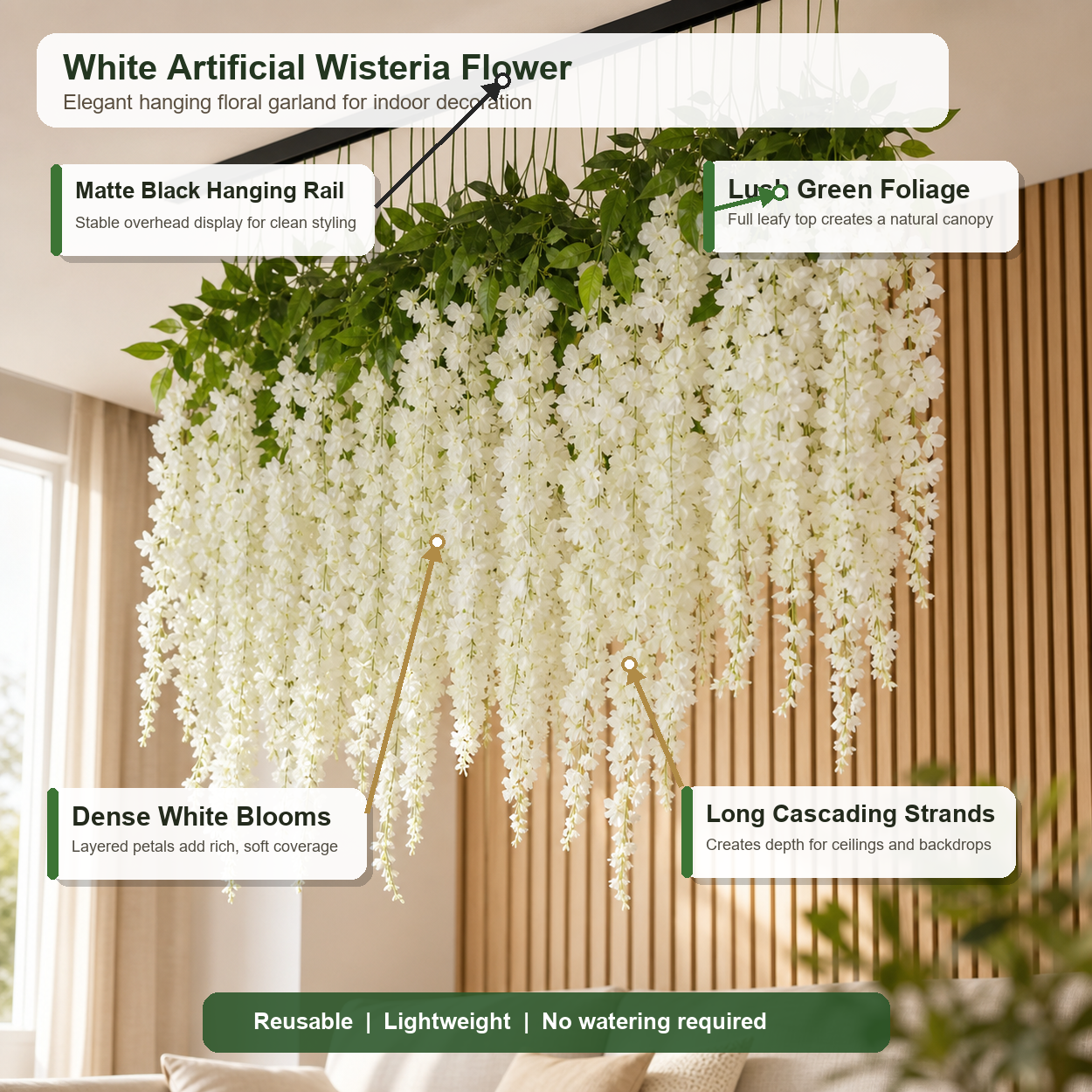 White Wisteria Flowers