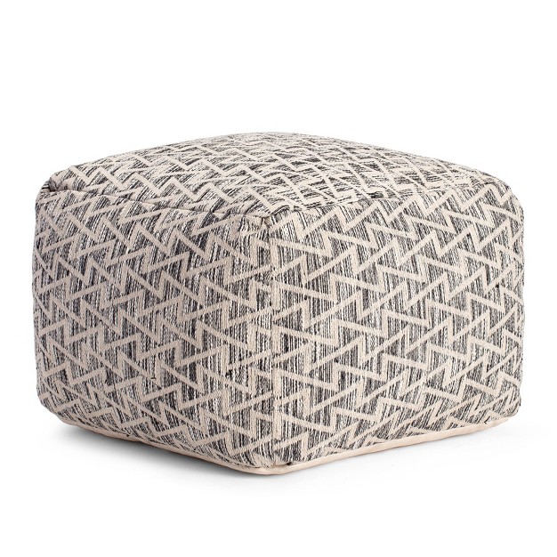 Lafayette Square Pouf Black ivory Anji Mountain