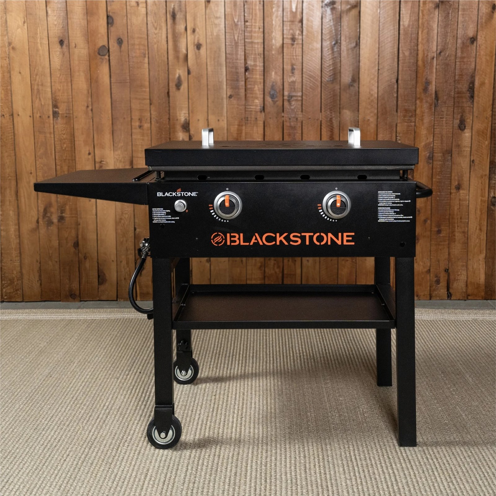 Outdoor Griddle, 2-Burner 28′′ Propane Flat Top Grill with Hard Cover, Black